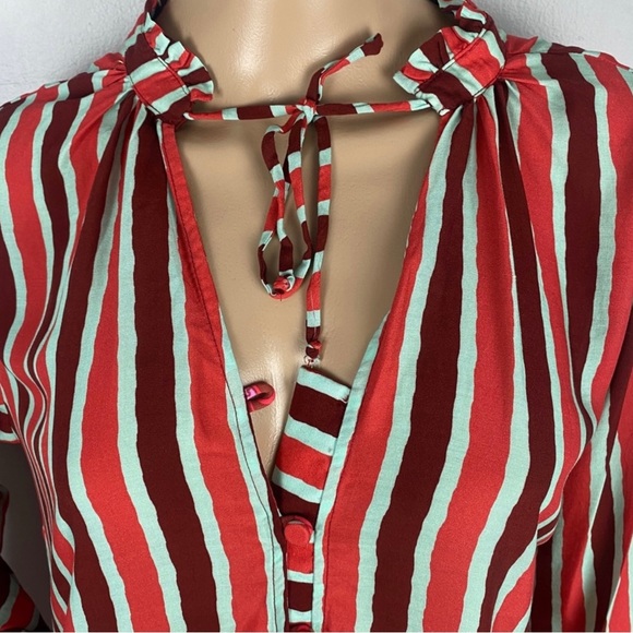 MAAJI STRIPED COVER-UP BUTTON DOWN TUNIC - Picture 4 of 8